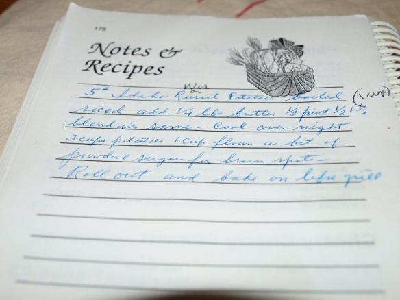 handwritten recipe